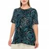 Jostar Women's Stretchy Vented Tunic Top Short Sleeve Plus, 242BN-SXP-W014 Tops