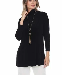 Jostar Women's Non Iron Mock Turtle Neck Long Sleeve Top-248AY-LRS1