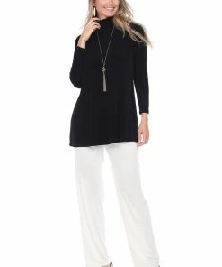 Jostar Women's Non Iron Mock Turtle Neck Long Sleeve Top-248AY-LRS1