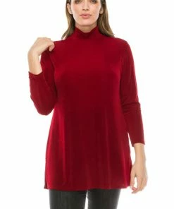 Jostar Women's Non Iron Mock Turtle Neck Long Sleeve Top-248AY-LRS1