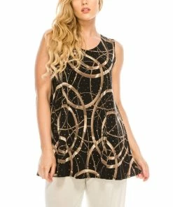 Jostar Tops GL Flair Straight Bottom Tank TopPrint-250GL-TRP1-G008