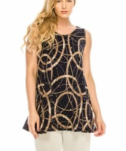 Jostar Tops GL Flair Straight Bottom Tank TopPrint-250GL-TRP1-G008