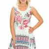 Jostar Tops Flair Tank Sublimation Print In Plus Size, 250HT-TXU-R-U186-IVY
