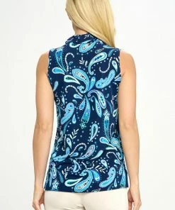 Jostar Tops BNS Mock Print Neck Tank Top-255BN-TRP1-W323