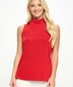 Jostar Tops BNS Mock Neck Tank Top-255BN-TRS1