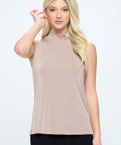 Jostar Tops BNS Mock Neck Tank Top-255BN-TRS1