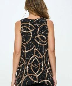 Jostar Glitter Side Drop Tank Tunic Sleeveless Glitter-257GL-TRP1-G008 Tops