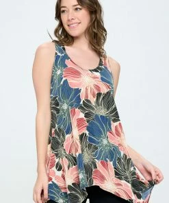 Jostar Online HIT Shark Bite Hem Tank- 257HT-TRP1-W202 Tops