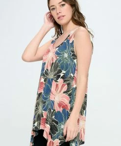 Jostar Online HIT Shark Bite Hem Tank- 257HT-TRP1-W202 Tops