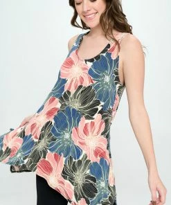 Jostar Online HIT Shark Bite Hem Tank- 257HT-TRP1-W202 Tops