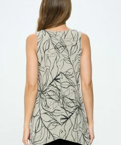 Jostar HIT Floral Print Shark Bite Hem Tank- 257HT-TRP1-W349 Tops