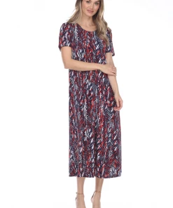 Jostar Women's Stretchy Long Dress Short Sleeve Plus Plus, 702BN-SXP1-W247