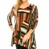 Jostar V-Neck Binding Top Quarter Sleeve Print, 313AN-QP-W177 Quarter Sleeves