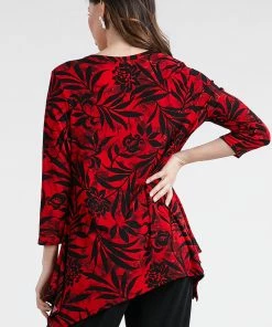 Jostar Women's Stretchy V-Neck Binding Top Quarter Sleeves Plus, 313BN-QXP-W173 Tops