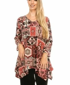 Tops Jostar Women's Stretchy V-Neck Binding Top Quarter Sleeves Plus, 313BN-QXP-W160