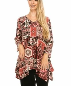 Jostar Women's Stretchy V-Neck Binding Top Quarter Sleeves Plus, 313BN-QXP-W166