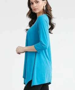 Tops Jostar Women's HIT V-Neck Quarter Sleeve Binding Top-313HT-QRS1