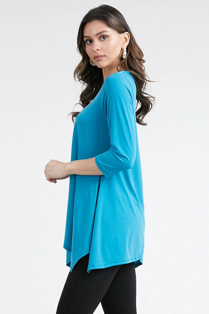 Tops Jostar Women's HIT V-Neck Quarter Sleeve Binding Top-313HT-QRS1