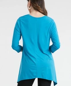 Tops Jostar Women's HIT V-Neck Quarter Sleeve Binding Top-313HT-QRS1