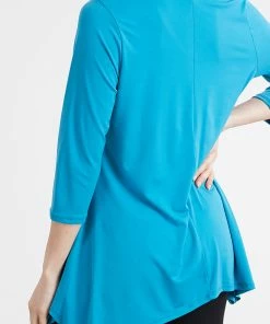 Tops Jostar Women's HIT V-Neck Quarter Sleeve Binding Top-313HT-QRS1