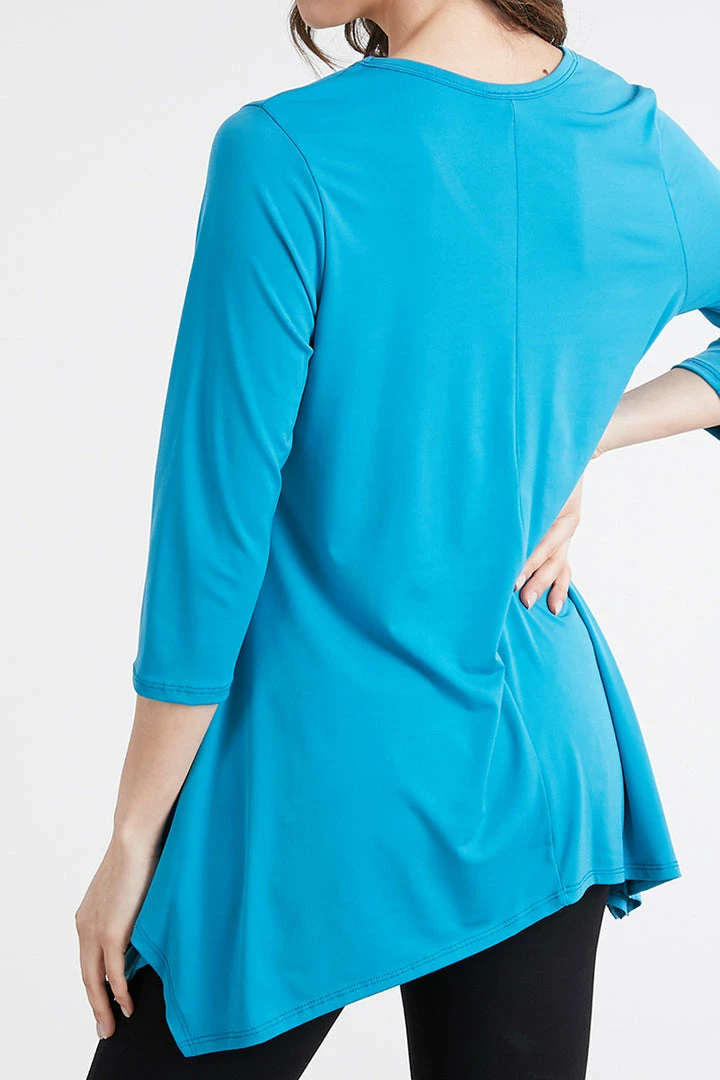 Tops Jostar Women's HIT V-Neck Quarter Sleeve Binding Top-313HT-QRS1