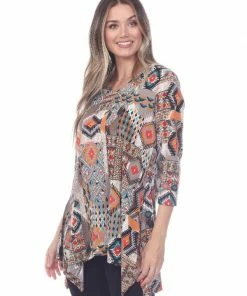 Quarter Sleeves Jostar Women's HIT V-Neck Binding Top Half Sleeve Print-313HT-QRP1-W264
