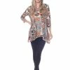 Quarter Sleeves Jostar Women's HIT V-Neck Binding Top Half Sleeve Print-313HT-QRP1-W264