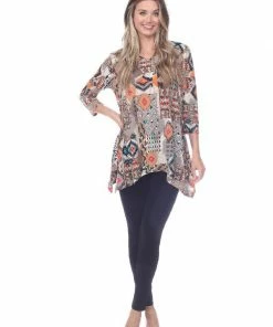 Quarter Sleeves Jostar Women's HIT V-Neck Binding Top Half Sleeve Print-313HT-QRP1-W264