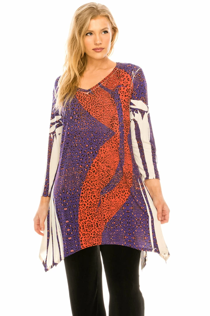 Jostar Online Jostar Women's HIT V-Neck Binding Top 3/4 Sleeve Sublimation Plus, 313HT-QXU1-R-U174