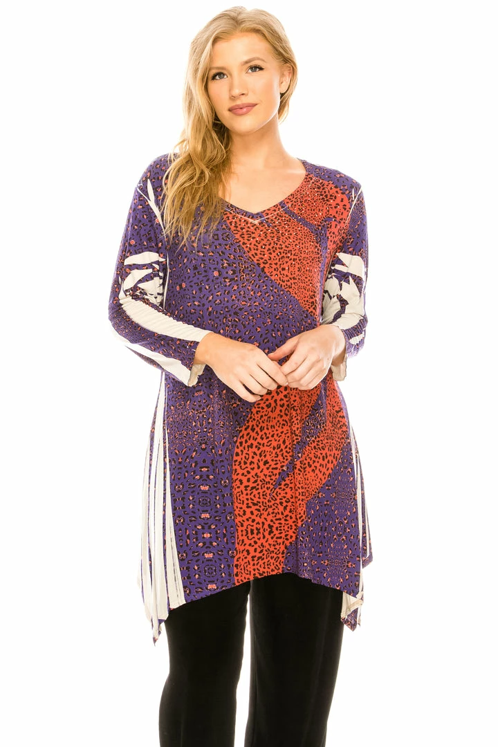 Jostar Online Jostar Women's HIT V-Neck Binding Top 3/4 Sleeve Sublimation Plus, 313HT-QXU1-R-U174