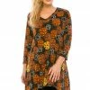 Jostar Women's HIT V-Neck Binding Top Half Sleeve Print-313HT-QRP1-W080