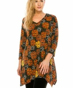 Jostar Women's HIT V-Neck Binding Top Half Sleeve Print-313HT-QRP1-W080