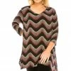 Tops Jostar Women's HIT V-Neck Binding Top Half Sleeve Print-313HT-QRP1-W119