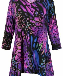 Quarter Sleeves Jostar Women's HIT V-Neck Binding Top Half Sleeve Print-313HT-QRP1-W207