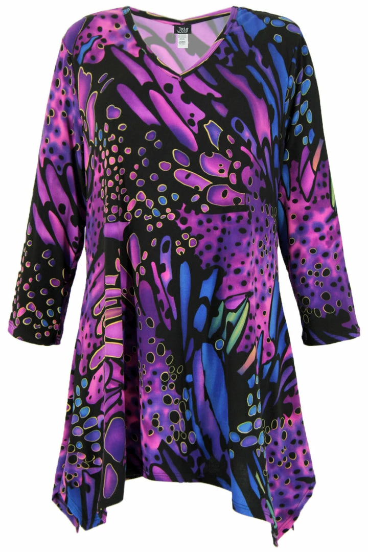 Quarter Sleeves Jostar Women's HIT V-Neck Binding Top Half Sleeve Print-313HT-QRP1-W207