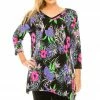 Jostar Women's HIT V-Neck Binding Top Half Sleeve Print-313HT-QRP1-W932