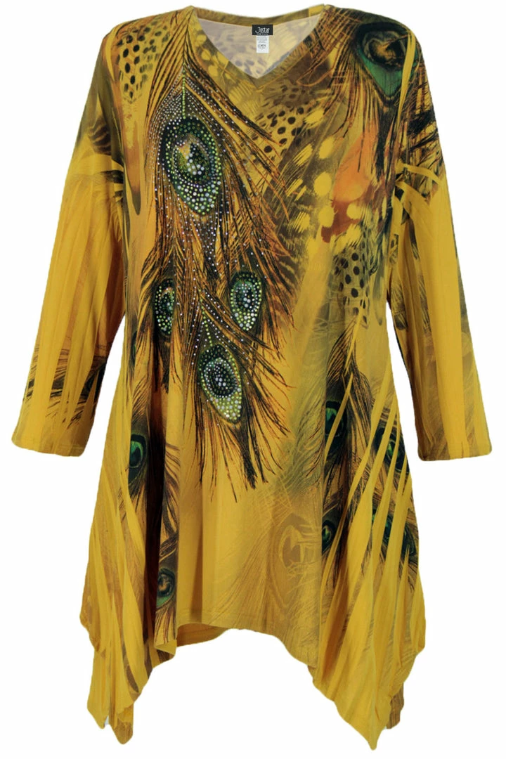 Jostar Women's HIT V-Neck Binding Top 3/4 Sleeve Sublimation Rhinestones-313HT-QRU1-R-U052 Tops