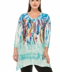 Quarter Sleeves Jostar Women's HIT V-Neck Binding Top 3/4 Sleeve Sublimation Rhinestones-313HT-QRU1-R-U159