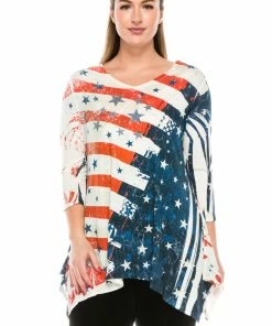 Jostar Women's HIT V-Neck Binding Top 3/4 Sleeve Sublimation Rhinestones-313HT-QRU1-R-U162