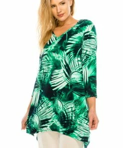 Jostar Women's HIT V-Neck Binding Top Half Sleeve Plus Printed, 313HT-QXP-W153 Tops