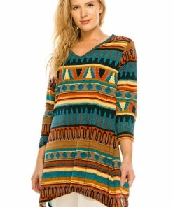 Jostar Women's HIT V-Neck Binding Top Half Sleeve Plus Printed, 313HT-QXP-W157