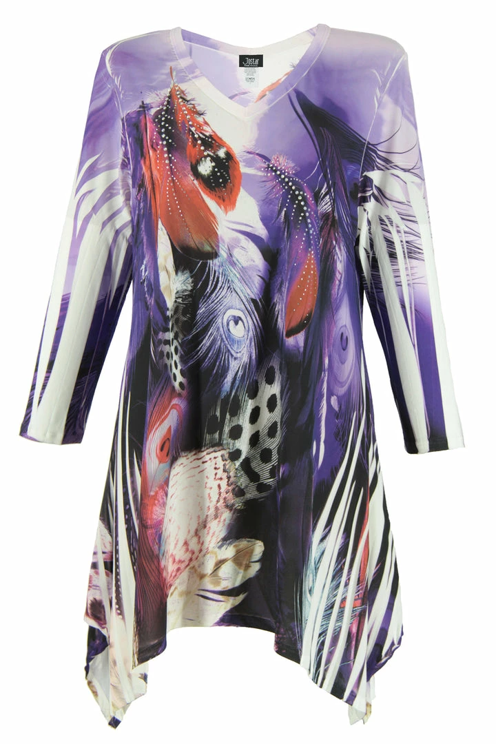 Tops Jostar Women's HIT V-Neck Binding Top 3/4 Sleeve Sublimation Plus, 313HT-QXU-R-U150