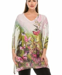 Jostar Women's HIT V-Neck Binding Top 3/4 Sleeve Sublimation Plus, 313HT-QXU-R-U160 Plus Size