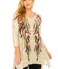 Jostar Women's HIT V-Neck Binding Top 3/4 Sleeve Sublimation Plus, 313HT-QXU-R-U173 Plus Size