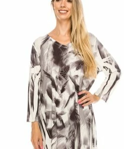 Plus Size Jostar Women's HIT V-Neck Binding Top 3/4 Sleeve Sublimation Plus, 313HT-QXU-R-U177