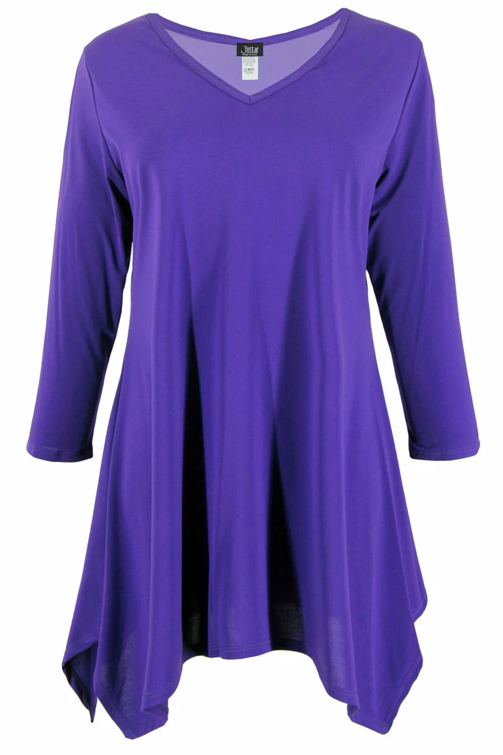 Jostar Women's HIT V-Neck Binding Top Half Sleeve Plus, 313HT-QX