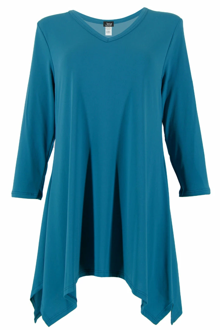 Jostar Women's HIT V-Neck Binding Top Half Sleeve Plus, 313HT-QX