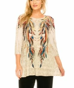 Jostar HIT Bottom Layered Top 3/4 Sleeve Sublimation ,Plus Size-326HT-QXU1-R-U173