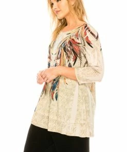 Jostar HIT Bottom Layered Top 3/4 Sleeve Sublimation ,Plus Size-326HT-QXU1-R-U173