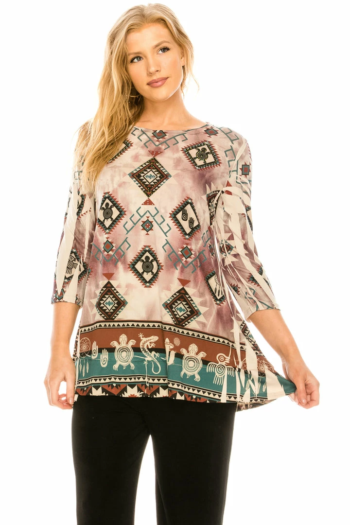 Jostar HIT Bottom Layered Top 3/4 Sleeve Sublimation ,Plus Size-326HT-QXU1-R-U176